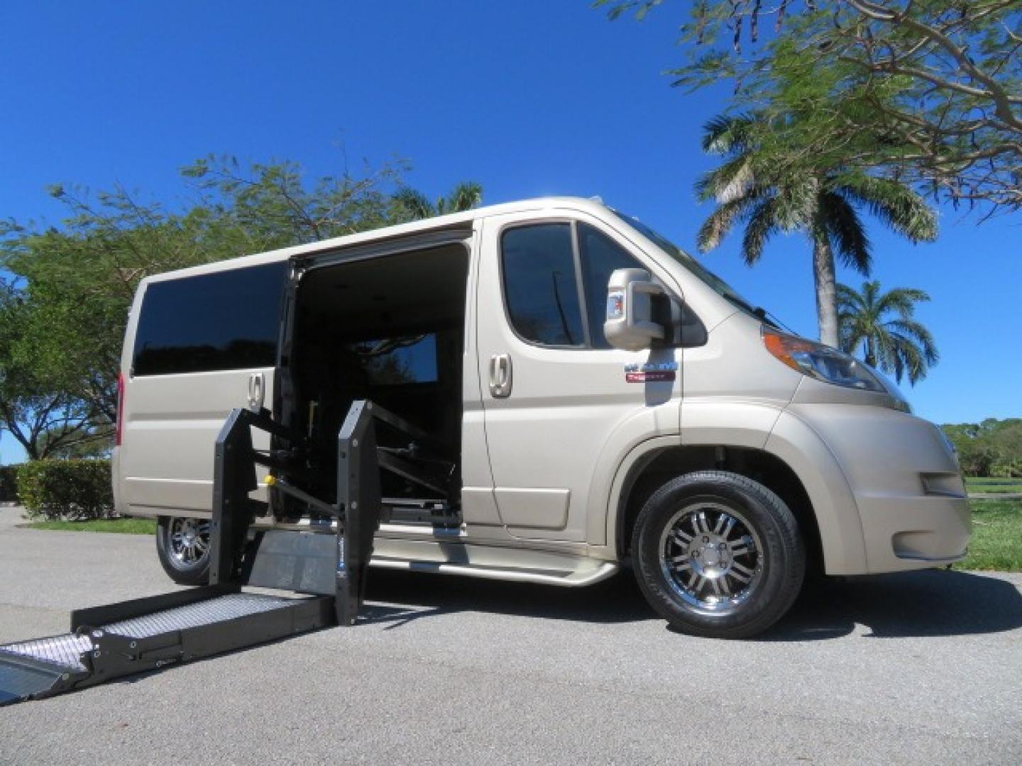 2016 Gold /Tan and Black Leather RAM Promaster (3C6TRVAG5GE) , located at 4301 Oak Circle #19, Boca Raton, FL, 33431, (954) 561-2499, 26.388861, -80.084038 - You are looking at a Gorgeous 2016 Ram Promaster Tempest X Handicap Wheelchair Conversion Van with 30K Original Miles, Lowered Floor, Dual Side Entry Doors, Power Passenger Side Entry Door, 750lb Braunability Wheelchair Lift, 4 Passenger Rear Power Bench Seat/Bed, Navigation, Rear Entertainment, Sur - Photo#1